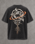 Eclipse Garden Oversized T-Shirt – Washed Black Heavyweight Graphic Tee
