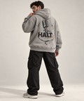 HALT. Cut The Noise Oversized Unisex Hoodie in Grey